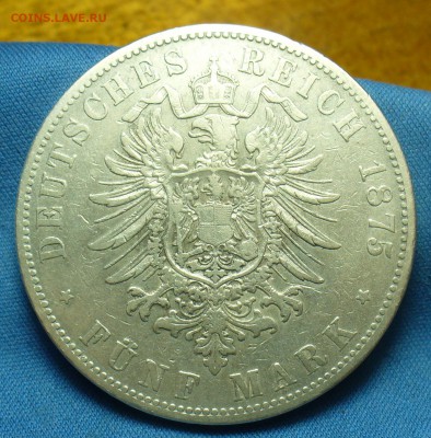 5 марок 1875 года Гамбург С 200 рублей До 21.05.19 в 22.00 М - P1510297.JPG