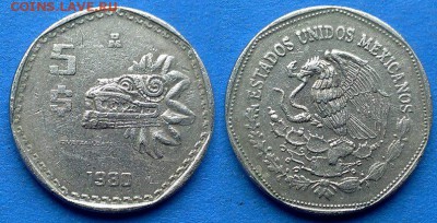 Мексика - 5 песо 1980 года до 24.05 - Мексика 5 песо 1980