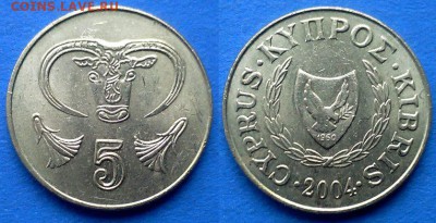 Кипр - 5 центов 2004 года до 24.05 - Кипр 5 центов 2004