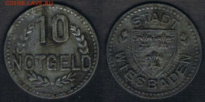 Висбаден 10 пфеннигов 1920 до 24.05.19 в 22:00 - Wiesbaden_Funck#601.3_4_18052019