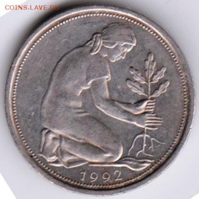 Германия 50 пфеннигов J 1992 г. до 24.00 25.05.19 г. - 029