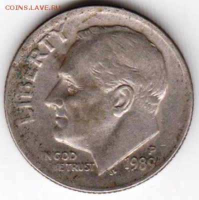США один дайм 1989 г. Р до 24.00 25.05.19 г. - 032