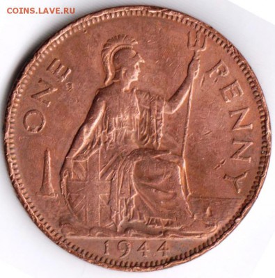 Великобритания 1 пенни 1944 г. до 24.00 26.05.19 г. - 067