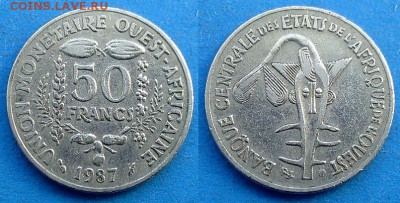 Западная Африка - 50 франков 1987 года до 24.05 - Западная Африка 50 франков 1987