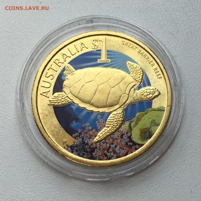 Австралия 1$ доллар 2010 Большой Барьерный риф Черепаха - IMG_3700.JPG