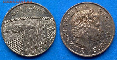 Великобритания - 1 пенни 2009 года до 26.05 - Великобритания 1 пенни 2009