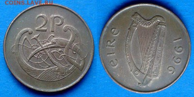 Ирландия - 2 пенса 1996 года до 26.05 - Ирландия 2 пенса 1996
