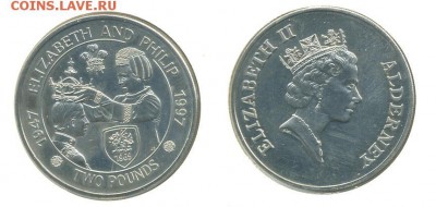 Олдерни 2 фунта 1997 50 лет Свадьба Елизаветы и Филлипа - krona_shajba_olderni_2_funta_1997_50_let_svadba_elizavety_i_fillipa