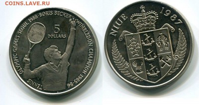 Ниуэ 5$ долларов 1987 Теннис Борис Беккер - 29410_img280_c