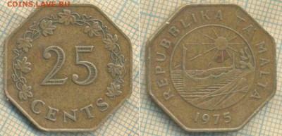 Мальта 25 центов 1975 г., до 29.05.2019 г. 22.00 по Москве - Мальта 25 центов 1975  6047