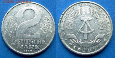 Германия (ГДР) - 2 марки 1957 года до 28.05 - Германия - ГДР 2 марки 1957