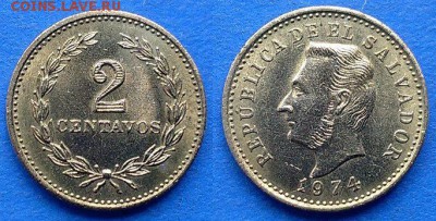 Сальвадор - 2 сентаво 1974 года до 28.05 - Сальвадор 2 сентаво 1974