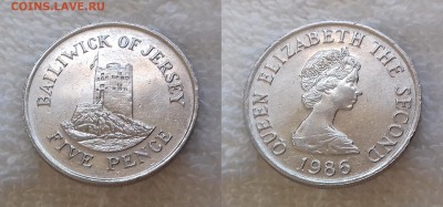ДЖЕРСИ 5 пенсов 1986 (тираж - 200 000) до 25.05 22:00 мск - ДЖЕРСИ 5 пенсов 1986 20190409_1236