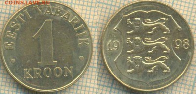 Эстония 1 крона 1998 г., до 30.05.2019 г. 22.00 по Москве - Эстония 1 крона 1998  6077
