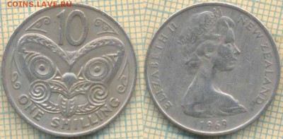 Новая Зеландия 10 центов 1969 г., до  30.05.2019 г. 22.00 п - Новая Зеландия 10 центов 1969  6087