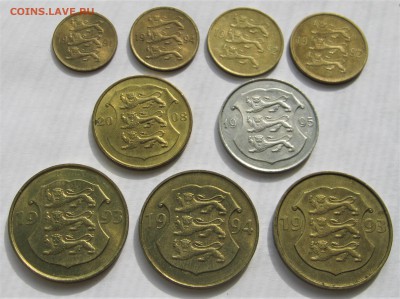 ЭСТОНИЯ 9 монет(5,10,20,50 сентов, 1,5 крон)1991-2008. 31.05 - 044.JPG