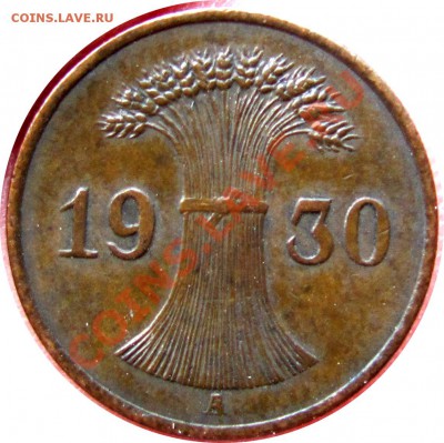 A95 Германия 1 пфенниг 1930A до 03.07 в 22°° - A95 1 1930A_2
