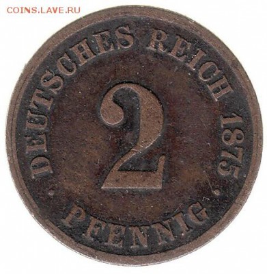 Германия 2 пфеннига 1875 до 31.05 в 22.00 по мск - 60