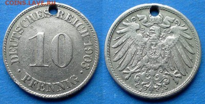 Германия - 10 пфеннигов (J) 1903 года до 1.06 - Германия 10 пфеннигов 1903