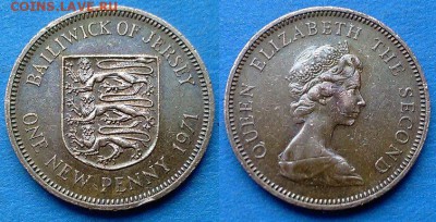 Джерси - 1 новый пенни 1971 года до 1.06 - Джерси 1 новый пенни 1971