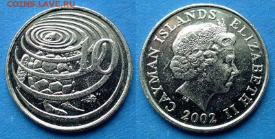 Каймановы острова - 10 центов 2002 года до 1.06 - Каймановы острова 10 центов 2002