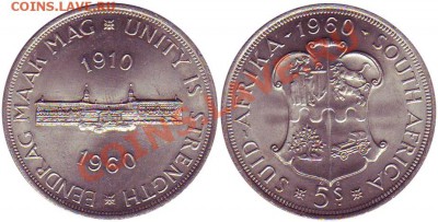 География в монетах)) - Original_RSA_5_Shillings_1960