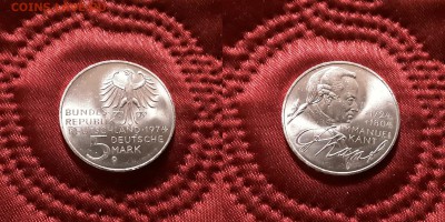 ФРГ. 5 марок 1974 г. Кант. До 29.05.19. - 20190525_212102