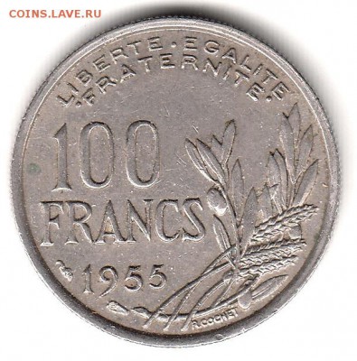 Франция 100 франков 1955 до 31.05 в 22.00 по мск - 161-2