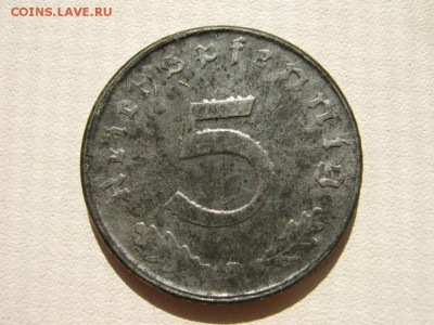 Германия оккупация союзников 5 пфеннигов 1947 D до 22:10 4.6 - IMG_4560.JPG