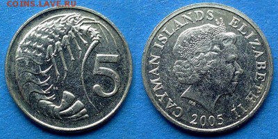 Каймановы острова - 5 центов 2005 года (Фауна) до 6.06 - Каймановы острова 5 центов 2005