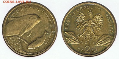 Польша 2 злотых 2004 "Морская свинья" до 06.06.19 в 22:00 - Poland_Y#464_31052019