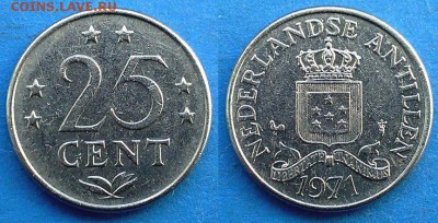 Нидерландские Антильские острова - 25 центов 1971 до 6.06 - Нидерландские Антильские острова 25 центов 1971