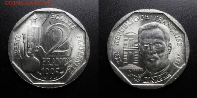 МОНЕТЫ МИРА 05-19 - Франция – 2 франка (1995) «Луи Пастер – французский микробиолог и химик» №13