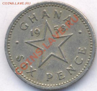 Гана 6 пенсов 1958 г.До 1.07.11 г. 22-00 МСК. - Гана