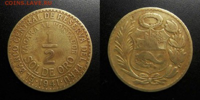 МОНЕТЫ МИРА 05-19 - Перу – 0,5 соля (1941) лат. Н1