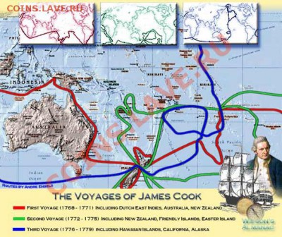 Монеты с Корабликами - cook_james_routes