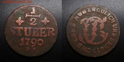 МОНЕТЫ МИРА 05-19 - Германия (Юлих-Берг) – 0,5 стюбера (1790)