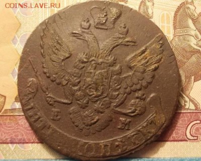 5 копеек 1788 ЕМ двойной удар на аверсе и реверсе. - 1