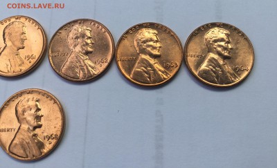 США 1 цент 1959-1964, 1968 двор D (7 штук) до 06.06 в 22.00 - 3C0E2F00-56E7-443D-94FA-73B7EDCF0502