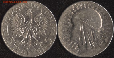 Польша 5 злотых 1934 до 22:00мск 10.06.19 - Польша 5 злотых 1934 Ядвига,