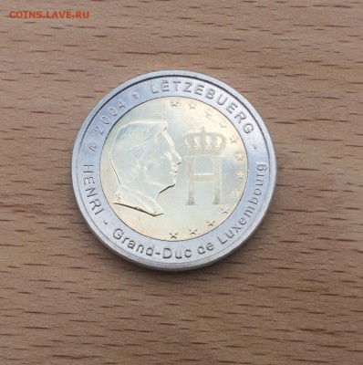биметалл 2 евро Люксембург 2004 Анри Нассау UNC - IMG_7576.JPG