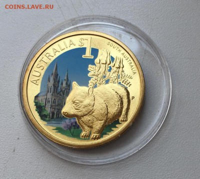 Австралия 1$ доллар 2009 Вомбат Штат Южная Австралия Животны - avstralija_1_dollar_2009_vombat_shtat_juzhnaja_avstralija_zhivotnye_fauna_emal