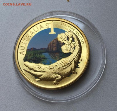 Австралия 1$ доллар 2009 Австралийский узкорылый крокодил - avstralija_1_dollar_2009_avstralijskij_uzkorylyj_krokodil_shtat_severnaja_territorija_zhivotnye_fauna