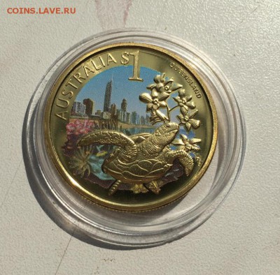 Австралия 1$ доллар 2009 Черепаха Штат Квинсленд - avstralija_1_dollar_2009_cherepakha_shtat_kvinslend_zhivotnye_fauna_emal (2)