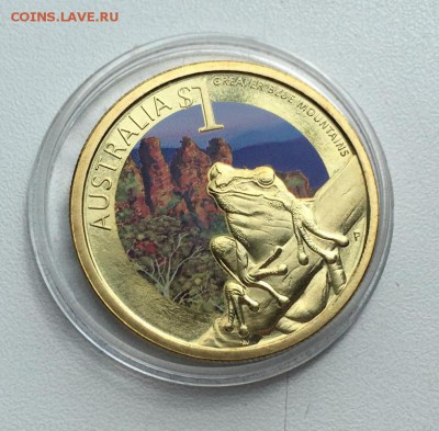 Австралия 1$ доллар 2010 Лягушка Голубые Горы Животные Фауна - avstralija_1_dollar_2010_ljagushka_golubye_gory_zhivotnye_fauna_emal_obekt_vsemirnogo_nasledija_junesko