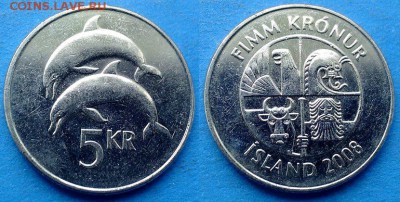 Исландия - 5 крон 2008 года до 13.06 - Исландия 5 крон 2008