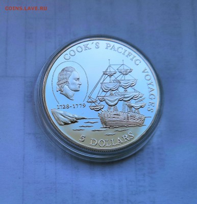 5 долларов 1996 Ниуи. Дж.Кук. Парусник. Серебро. Proof. - IMG_20190330_122717