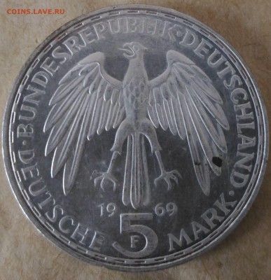 фРГ 5 марок Меркатор 1969 с рубля - Германия 5 марок Меркатор 1969 аверс