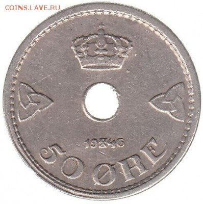 Норвегия 50 эре 1946 до 12.06 в 22.00 - 129-1