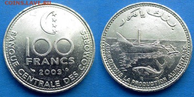 Коморские острова - 100 франков 2003 года до 14.06 - Коморские острова 100 франков 2003